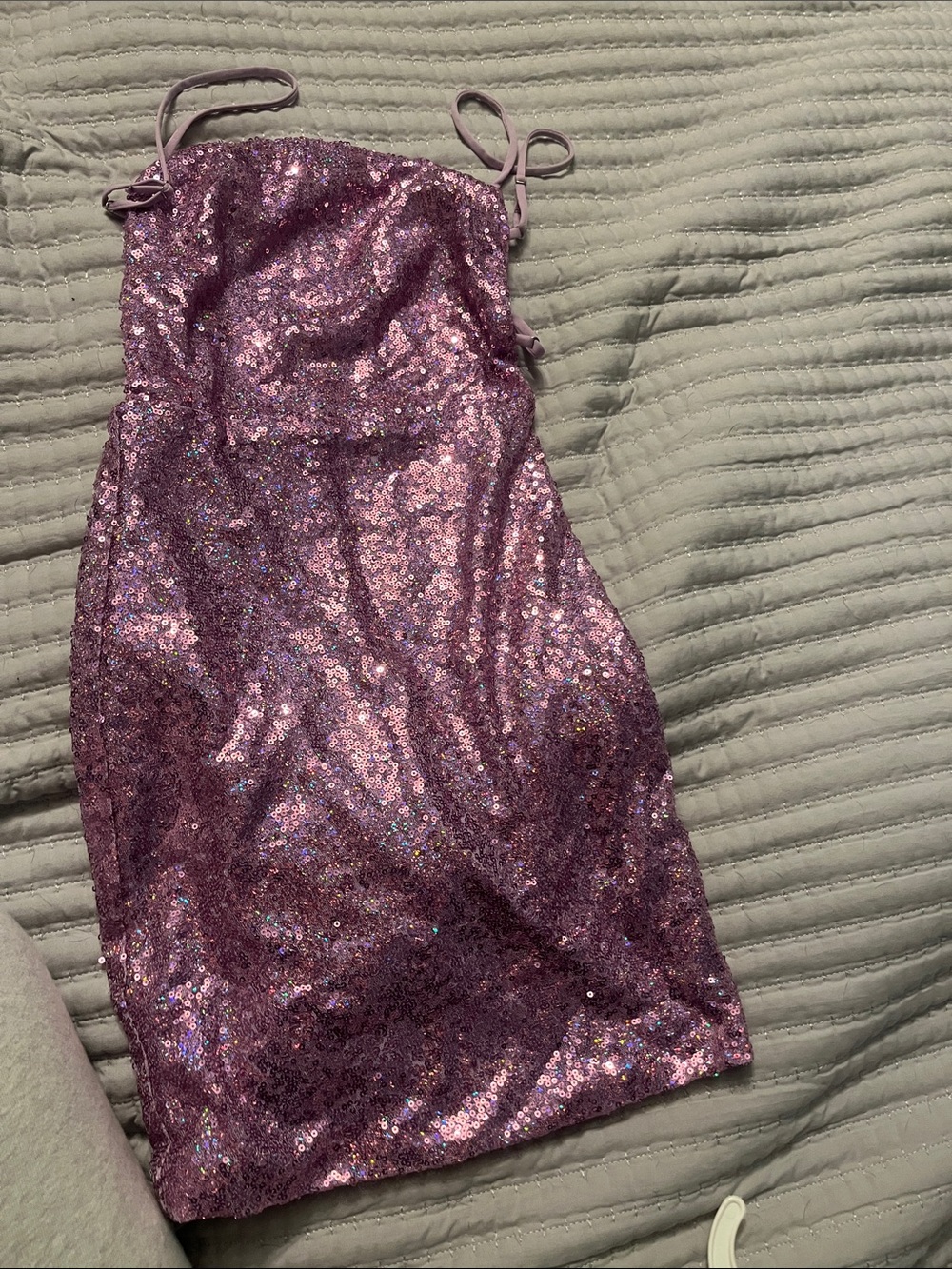 Lucy in the Sky Lilac Sequin Backless Slip Dress
